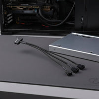 Single to Triple Fan Power Splitter Cable Tinned Copper Conductor Serial ATA to 3 Fan Splitter for Enthusiasts