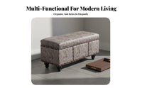 Multi-Functional Upholstered Storage Ottoman Long-Lasting Construction Lidded Storage Seat Vintage Studded Design Entryway Seating for Shop Owners, Apartment Dwellers, Retail Stow, Living Room, End of Bed, Waiting Area