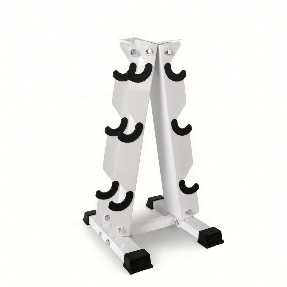 Triangular Three-Tier Dumbbell Rack Vertical Dumbbell Rack with Cradles Compact Space-Saving for Home Gym Owners