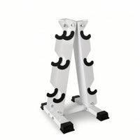 Triangular Three-Tier Dumbbell Rack Vertical Dumbbell Rack with Cradles Compact Space-Saving for Home Gym Owners