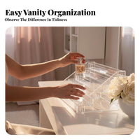 Tiered Makeup Holder Space-Saving Cosmetic Organizer Easy Assembly for Bedroom