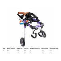 Dog Wheelchair Lightweight Rear Leg Mobility Cart Adjustable for Rehabilitation