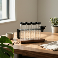 6 Pieces Coffee Bean Canister Portable Single Way Valve Jar Airtight