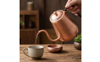 Copper Gooseneck Kettle Handcrafted Copper Kettle Textured Vessel for Tea Time