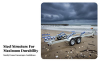 Boat Trailer Heavy Duty Galvanized Boat Trailer Rust Resistant Watercraft Hauler for Marine Professionals, Fishermen, Marinas, Coastal Areas, Lakeside