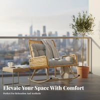 Ergonomic Rocking Lounger Relaxing Motion Leisure Furniture Full physique Support Removable Padding for Seniors, spineyard, Lawn