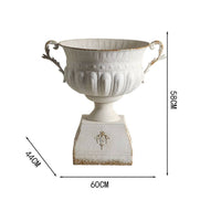 Pedestal Urn with Handles Embossed Container Elegant for Entryway, Photo Shoots