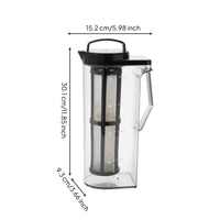 Slim Refrigerator Pitcher with Infuser Graduated Infusion Pitcher with Filter BPABPA-Safe Carafe with Lid Lightweight for Tea Lovers, Kitchen