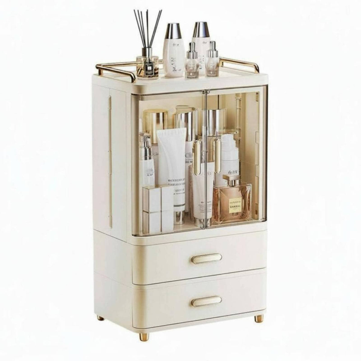 Clear Cosmetic Case with Drawers debrisproof cosmetic organizer Multi-Compartment