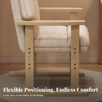 Upholstered Wood-Frame Chair Ergonomic rear supportrest Upholstered Armchair for Readers