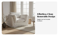 Removable and cleanable Cover 3-Seater Settee Wabi-Sabi Aesthetic 3-Seater Couch Creamy off-white Sofa Easy to Clean for Apartment Dwellers, Guesthouse managers, Homeowners, Small Spaces, Studio Flat, Lounge Area, Home Office