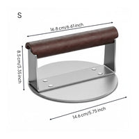 Burger Patty Press Stainless Steel Burger Press Wood Handle