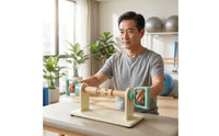 Adjustable Resistance Forearm Exerciser with Wooden Base Compact Wrist and Forearm Exerciser Comfortable Wrist Roller Heavy-Duty for Physical Rehabilitation