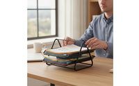 Desk Organizer with Two Tiers Sleek Wire Mesh Paper Tray Functional for Students