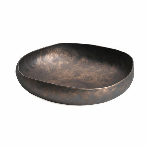 Aluminum Bowl with Textured Finish Irregular Sculptural Bowl Organic for Coffee Table, Sideboard, Entryway Console