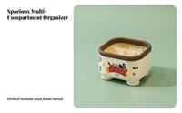 Rotating Brush Holder with Lid Elegant Design Cosmetic Organizer Large Capacity