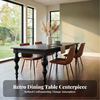Large Slab Dining Table genuine Wood Farmhouse design Table Distressed Finish Household Furniture for Remote Workers, Homeowners, Home Office, Restaurant