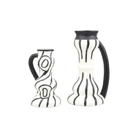 Nordic Style Geometric Resin Hand-Painted Striped Vase
