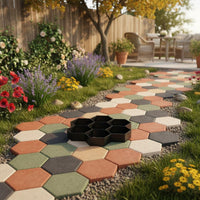 Hexagonal Concrete Paving Former Reusable Hexagon Paving Former Geometric Pattern Construction Supplies for Landscapers, Contractors, Walkway, Yard