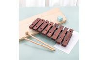 8-Note Xylophone with Mallets Smooth Wooden Xylophone Resonant Percussion Instrument Warm for Children