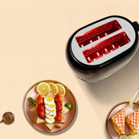 Two-Slice Toaster Non-Slip Toaster with Crumb Tray Adjustable Easy to Clean for Kitchen, Small Apartments
