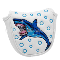 JT Shark Embroidered Golf Head Cover for Utility Hybrid Wood - PU, Black/Green/Orange