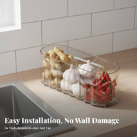 Ginger Garlic Storage Container Easy Installation Hook-and-Hang Wall Holder Multifunctional Wall Mounted Storage Box for Washroom, Pantry