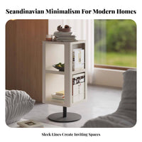 Rotating Storage Table Multi-Functional Design Rotating Cube End Table