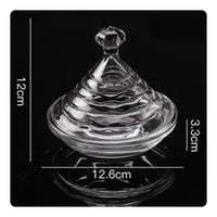 Crystal Candy Bowl Easy to Clean Glass Candy Jar Faceted Design for Living Room