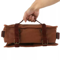 Woven Textile Portable Bartender Bag Leather-Like Straps Bartender Storage Bag Metal Hardware Bar Tool Organizer Zippered Pocket for Bartenders
