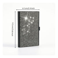 Rhinestone Card Holder with Latch Slim Business Card Holder Compact Pocket Metal Case Long-Lasting for Meetings