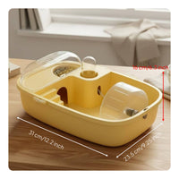 Hamster House with Accessories Easy to Clean Portable Hamster Cage Ventilated Transparent Small Animal Carrier for Beginners, Kids