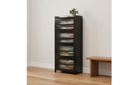 Slim Design Narrow Shoe Rack with Doors Reinforced Structure Locking Shoe Cabinet for Hallway, Corridor