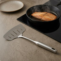 Slotted Fish Brushed Silver Slotted Turner One Piece Style Kitchen Tool