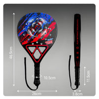 Padel Tennis Racket with Wrist Strap Ergonomic Teardrop Racquet Paddle Comfortable for Outdoor Sports