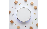 Tambourine Easy to Play Tambourine with Metal Jingling Discs Lightweight Hand Drum for Beginners, Young Children, Music Class, Classroom, Playroom