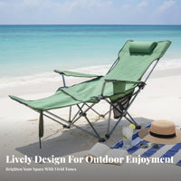 Foldable Armchair with beverage Holder High spine Support Camping Chair Lightweight