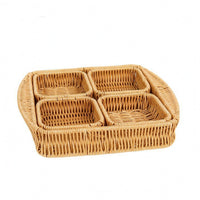 Divided Snack Tray 4 Compartment Home Storage Raised Rim