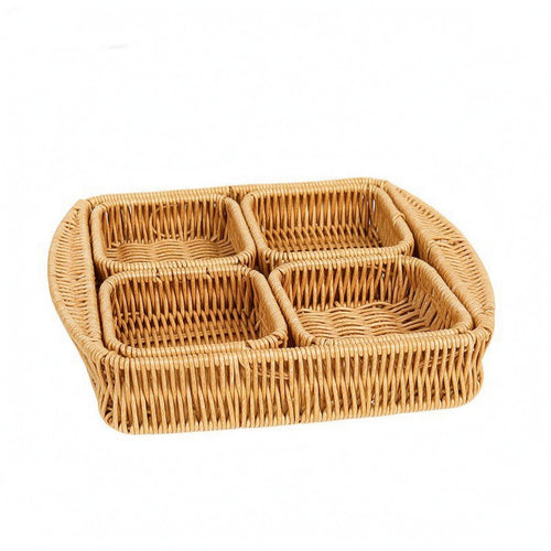 Divided Snack Tray 4 Compartment Home Storage Raised Rim