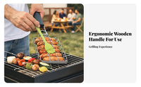 Detachable Design Hot Dog Grill Rack Foldable Handle Hot Dog Grilling Basket Portable for Campers, Camping, Tailgating, Backyard Parties