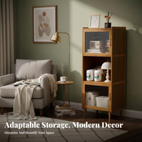With Doors Floor-Standing Display Hutch particleproof Multi-Tier Storage Tower Modern Design bookshelf Large Capacity for Book Lovers, Homeowners, Office Workers, Living Room, Study, Bedroom