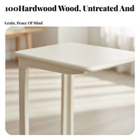 Rolling C-Shaped Table Completely wood Wood Construction C-Shaped Rolling Table
