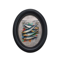 Vintage Oval Frame Wooden Appearance Decor Piece Detailed Carvings