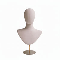 Mannequin Display Stand Linen-Textured Half Body Mannequin Removable Dress Form for Showroom, Countertop