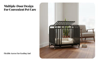 Easy to Clean Heavy Duty Dog Enclosure Rust-Resistant Heavy Duty Dog Crate Finish Multi-Door Design for Medium Dogs, Young Dogs, Home