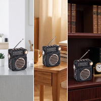 Compact Portable Radio with Bluetooth Wireless Frequency Modulation Pocket Radio with Bluetooth Multiband Rechargeable for Travelers, Campers, Travel, Camping, Desk