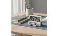 Silent Mode with Flashing Light Large Screen Study Timer Adjustable Volume Adhesive Kitchen Timer Built-in Stand for Students, Classroom