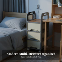 Under-Desk Book Cart with casters Mobile Shelf Large Capacity for Dormitory