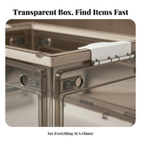 Foldable Storage Box Transparent View Collapsible Plastic Box Large Capacity