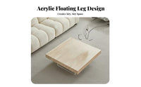 Easy to Clean Floating Coffee Table Scratch-Resistant Acrylic Leg Center Table for Apartment Dwellers, Interior Designers, Homeowners, Lounge Area, Office